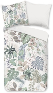 Good Morning Renforcé Bettwäsche 155 X 220 cm + 1- 80 X 80 cm Abel leaves bunt