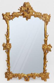 Casa Padrino Luxus Barock Spiegel Weinreben Antik Gold - Prunkvoller Wandspiegel im Barockstil - Antik Stil Garderoben Spiegel - Wohnzimmer Spiegel - Barock Möbel