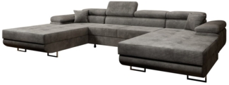 Luxusbetten24 Schlafsofa Designer Sofa Calvera U in Cord, mit Stauraum und Schlaffunktion
