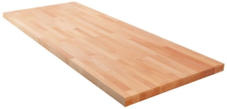 Krok Wood Tischplatte Massivholzplatte, Arbeitsplatte aus Massivholz in Buche, 38 mm stark