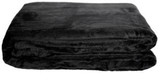 Kuschelige Decke 150x200 cm Fleecedecke Wohndecke aus Polyester Tagesdecke Schwarz