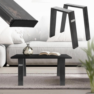 ML-DESIGN Tischbein Tischgestell Loft 2er Set Bankkufen aus Stahl Industriedesign U-Form, Bankkufen Profil 8x2cm Möbelfüße aus Metall