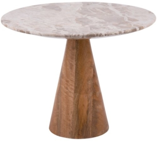 Leitmotiv Tisch Force Marble Brown Mango Wood Base (35x40 cm) LM2152BR