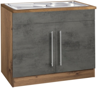 KOCHSTATION Spülenschrank KS-Samos 100 cm breit, inkl. Einbauspüle