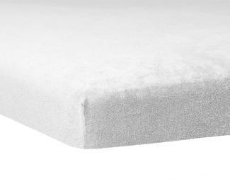 Traumschlaf Flausch Biber Topper Spannbettlaken|120x200 cm - 130x200 cm| weiss