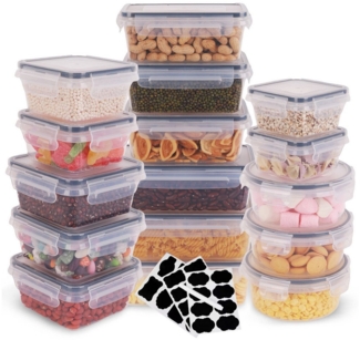 CALIYO Frischhaltedose 16er Vorratsdosen mit Deckel Set für Aufbewahrung Küche, (16-tlg), BPA-frei Frischhaltedosen für Mikrowellen und Kühlschrank