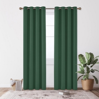 Deconovo Verdunkelungsvorhang Gardinen mit Ösen Blickdichte Vorhang Kälteschutz Schlafzimmer 2er Set, Blackout Curtain einfarbig Thermo Vorhang Verdunkelung Wärmeisolierend