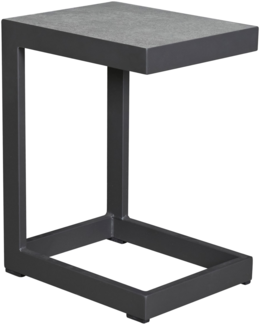 SONDRINO Beistelltisch, Platte: Keramik Beton Optik, Gestelll: Aluminium anthrazit