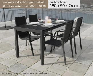 Alu Gartensitzgruppe Gartenmöbel Set Sitzgruppe Gartenset 5tlg. Essgruppe Tisch