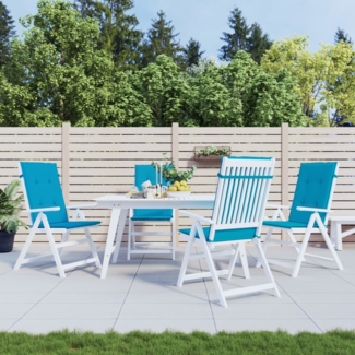 vidaXL Gartenstuhlauflagen für Hochlehner 4 Stk. Blau 120x50x3cm Stoff 43184