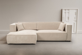 WERK2 Ecksofa Atlanta, Design Ecksofa mit hohem Komfort, Schlaffunktion & Bettkasten