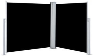 vidaXL Ausziehbare Seitenmarkise Schwarz 120 x 600 cm 48448