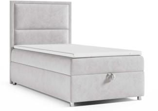 Best for Home Boxspringbett K11 SINGLE mit Bettkasten (Silber 80x200)