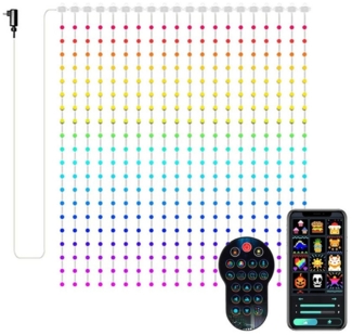 VIVIHEYDAY LED-Lichtervorhang RGB Smart 400 LED Lichterketten mit Musiksynchronisation, DIY, Dynamisches Weihnachtsbeleuchtung mit Fernbedienung&APP Steuerung