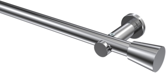 Gardinenstangen-Set Platon Sitra 140 cm, 1-läufig (ohne Ringe), 20 mm Ø Chrom