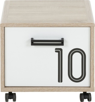 CaliCosy Nachttisch mit rollender Eichentür - Französische Herstellung - Helles Holz