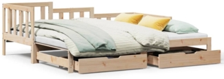 vidaXL Tagesbett Ausziehbar mit Schubladen ohne Matratze 90x200 cm 3302221