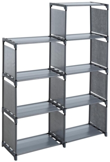 Treppenregal Stufenregal Bücherregal Stecksystem Stoff 7 Fächer Bücherschrank