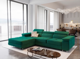 Masseno Ecksofa ELMA mit Schlaffunktion L-Form, Sofa mit Bettkasten