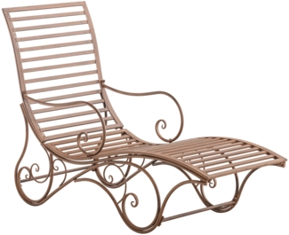 CLP 'Amiens' Gartenliege, Eisen, 101 x 140 x 58 cm, Antik Braun