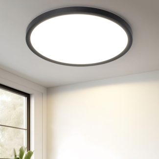 ZMH Deckenlampe LED Deckenleuchte Flach - Schlafzimmerlampe 18CM Badezimmerlampe 15W Küchenlampe Schlafzimmer Schwarz Deckenbeleuchtung Flurlampe Decke Badlampe 4000K für Küche Flur