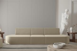 Sofa Designersofa 3-Sitzer MILOT in Stoff Opera Velvet Beige