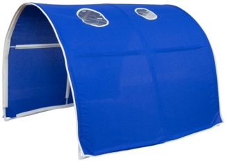Homestyle4u Kindertunnel für Hochbett, Baumwolle, blau, 90 cm breit