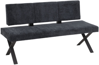 Sitzbank Marie B / MARION I B , Stoff , Anthrazit , 160 x 88 x 56 cm