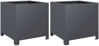vidaXL Pflanzkübel 2 Stk. Anthrazit 40x40x40 Stahl 851204