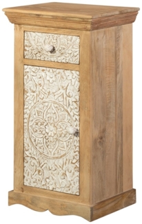Badunterschrank 45x70cm 'Tibet' Mango natur & weiß antik