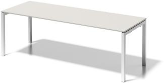 Cito Schreibtisch, 740 mm höhenfixes U-Gestell, H 19 x B 2200 x T 800 mm, Dekor grauweiß, Gestell verkehrsweiß