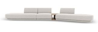 Micadoni Modulares Sofa Miley 5-Sitzer ohne Armlehnen Rechts Chenille Hellgrau