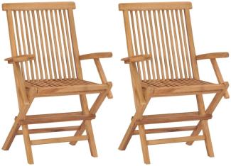 vidaXL Klappbare Gartenstühle 2 Stk. Massivholz Teak 315443