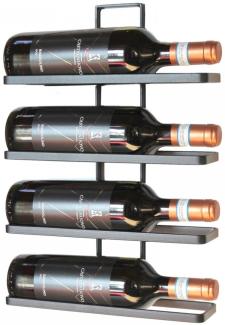 Weinregal aus Metall in Schwarz für die Wandmontage 4-Wine 2er Set erweiterbar F