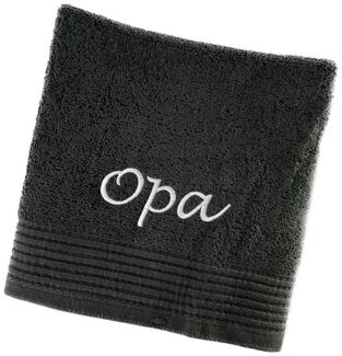 Schnoschi Handtuch Handtuch mit Oma oder Opa bestickt Gästehandtuch Duschtuch Badetuch, hochwertige Bestickung mit Oma oder Opa