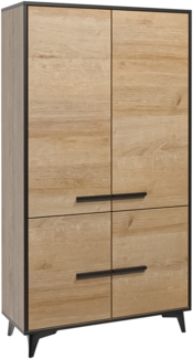 AX LIVING Kleiderschrank mit vielen Fächern Fabriani S2D Eiche Riviera