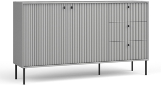 AX LIVING Kommode Modern Irelis 156 cm Grau Schwarz Griffe
