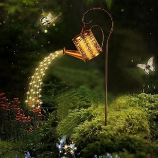 BlingBin LED Solarleuchte Solar Gießkanne Lichterkette Aussen, LED Außen Solarlampen Wasserdicht, Perfekte Geschenke,Upgrade IP65 wasserdicht, LED, Warme Farben, Solarladung und Timing,Upgrade IP65 wasserdicht