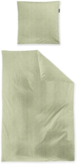 Irisette Easy Soft-Seersucker Bettwäsche 135x200 Melange grün weiß 8514-30