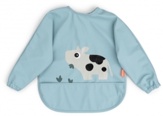 Done By Deer Tiny Farm Lätzchen mit Ärmel - Blue B