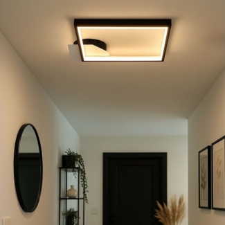 NOWA LED Deckenleuchte, LED-Leuchtmittel fest verbaut, Warmweiß, Deckenlampe Wohnzimmerlampe Deckenleuchte Design schwarz LED L 29 cm