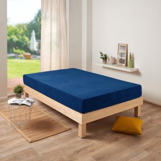 Traumschlaf Frottee Stretch Spannbettlaken|140x200 - 160x200 cm| blau