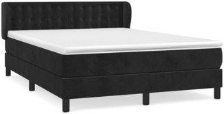 vidaXL Boxspringbett mit Matratze Schwarz 140x200 cm Samt 3127735