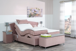 Meisterbetten Boxspringbett Huss 240x220 in VS-Altrose, Matratzenbezug Nano, Ergoflex-Topper