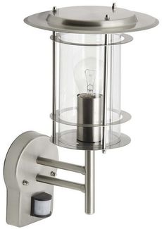 Brilliant Leuchten No. 44797-82 Aussenwandleuchte York stehend Sensor E27 IP44 edelstahl