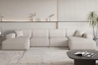 Wohnlandschaft Sofa U-Form CELES PREMIUM in Stoff Scala Hellbeige