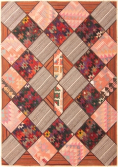Morgenland Patchwork Teppich - 200x150 cm - mehrfarbig
