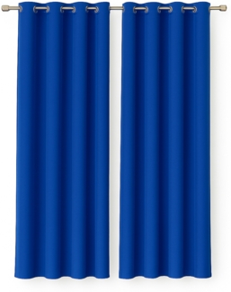 Gardine mit Ösen 140x175 cm ( Breite x Länge ) in Blau, blickdichter Vorhang, Ösenvorhang in vielen Variationen