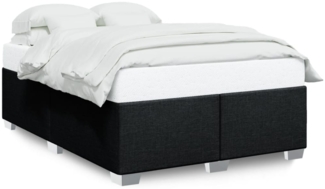 Bettgestell ohne Matratze, ohne Kopfteil, Stoff, Schwarz, 140x190 cm