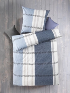 Optidream Renforcé Bettwäsche 135x200 cm Bettbezug 135x200 cm Kopfkissenbezug 80x80 cm Blar hellblau / blau